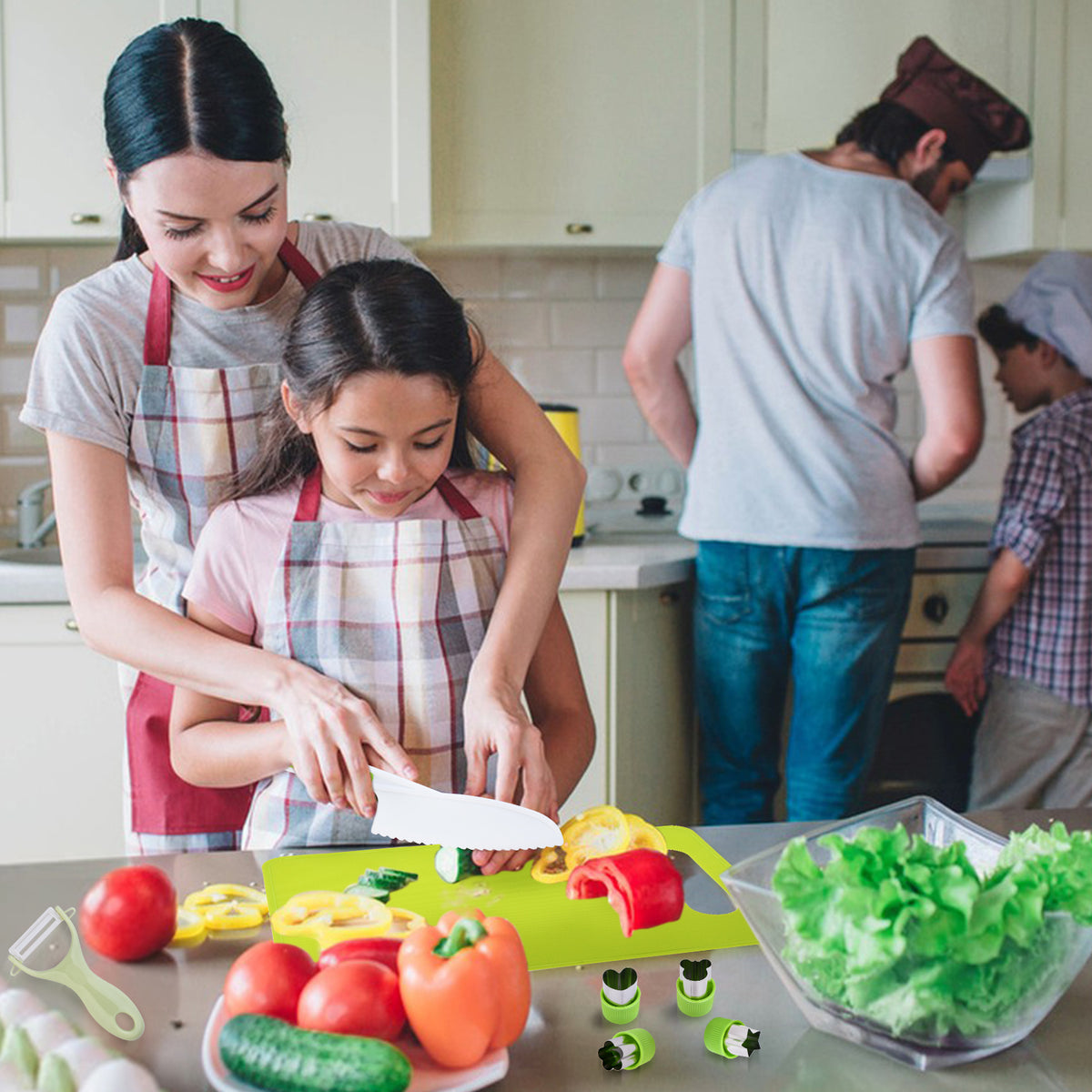13-Piece Montessori Kids Cooking Set – Safe Toddler Knives & Cutting Board for Real Cooking