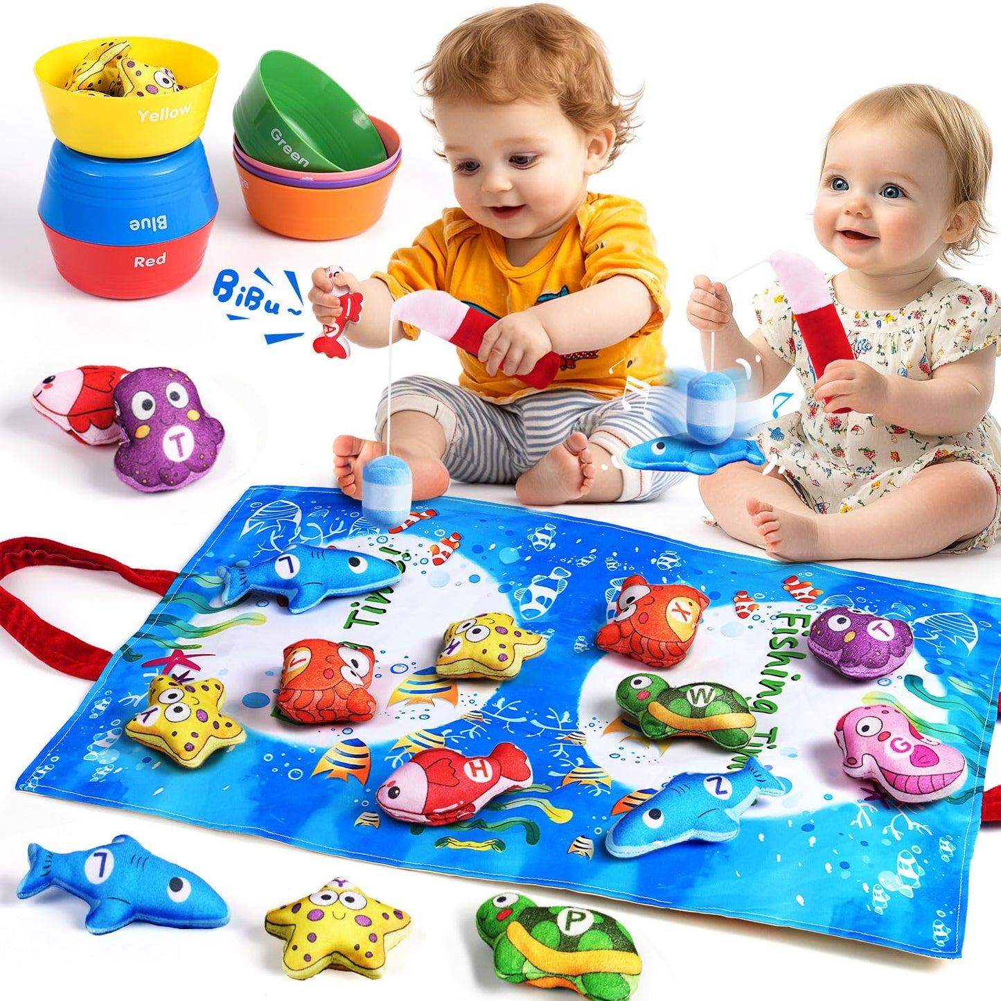 Montessori Sea Animal Sorting & Counting Set | 15-Piece Fine Motor Skills Toy for Toddlers Ages 1-3