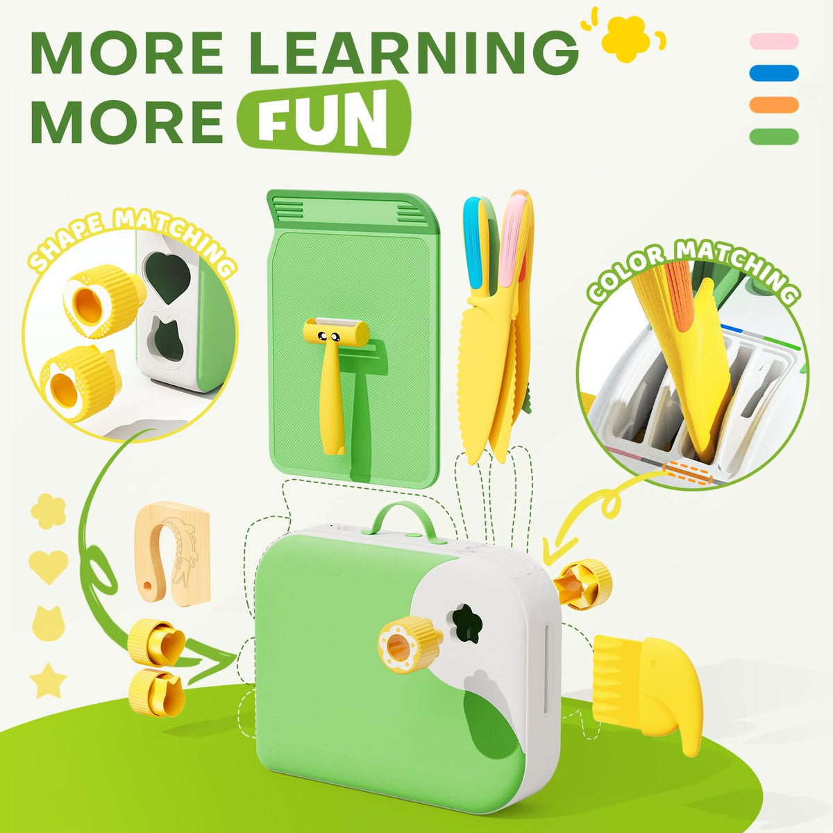 Toddler Cooking Set with Bird-Shaped Storage Box | 15-Piece Safe Montessori Kitchen Tools for Kids