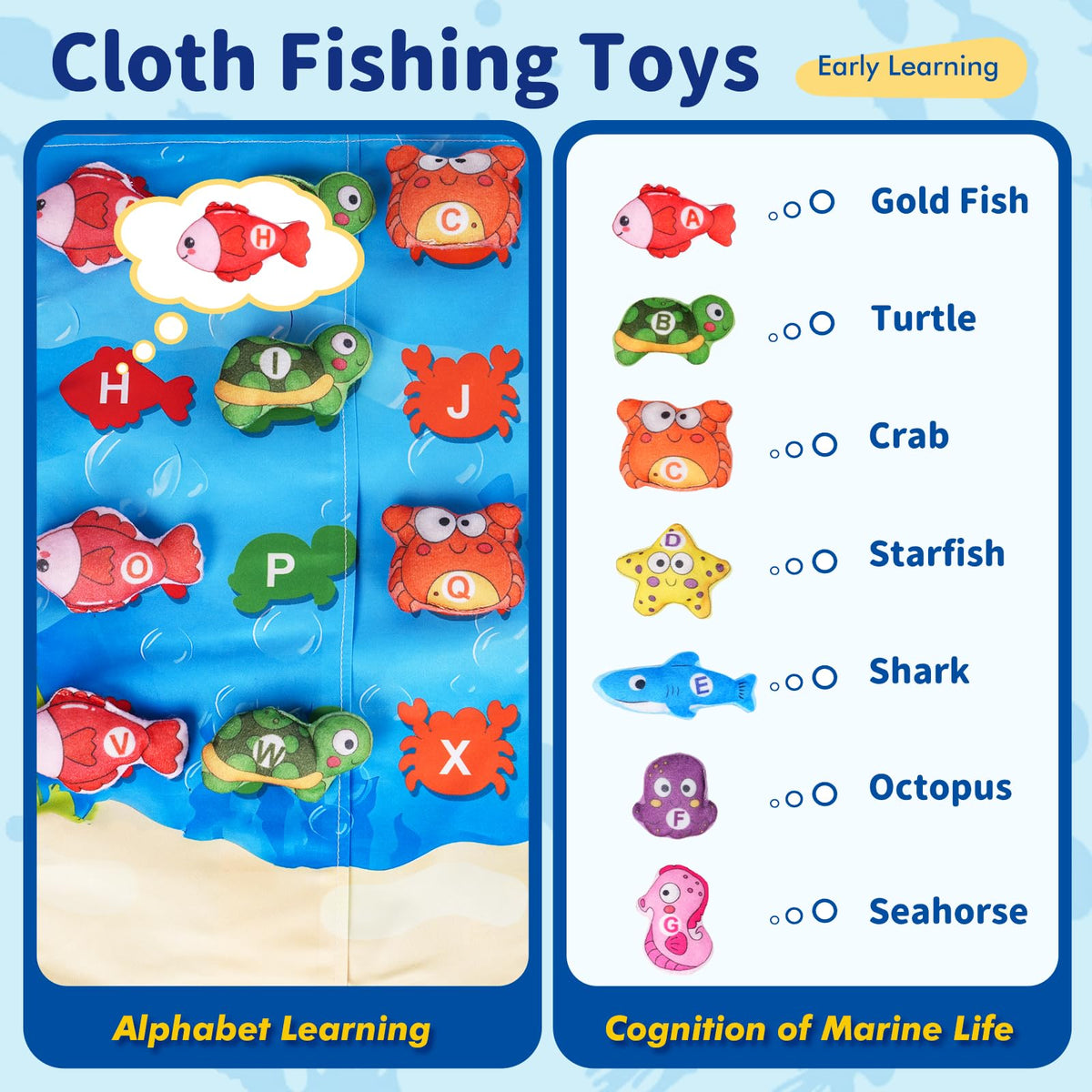 Montessori Sea Animal Sorting & Counting Set | 15-Piece Fine Motor Skills Toy for Toddlers Ages 1-3