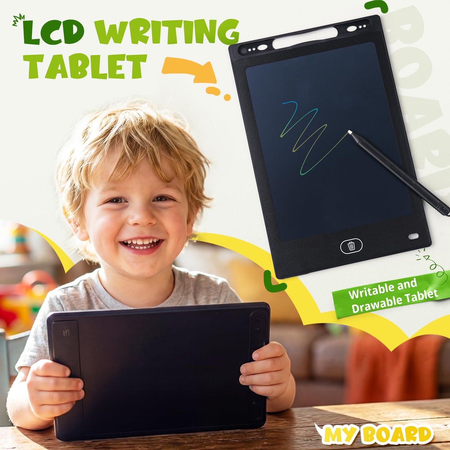 Kids "Work from Home" Office Playset | Toddler Laptop, LCD Writing Tablet & Toy Phone Set for Ages 3-7