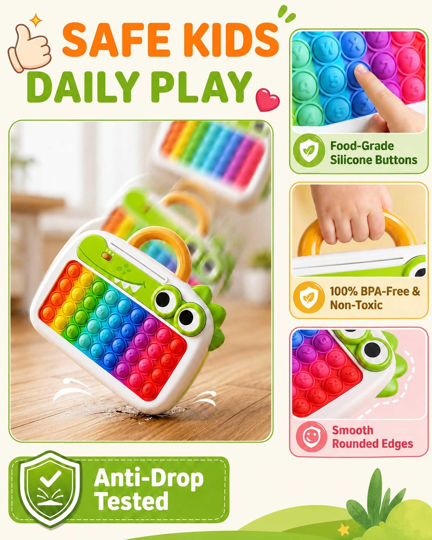 Yeeammk POP&Spelling ABC Numbers Letter Toddler Learning Toys