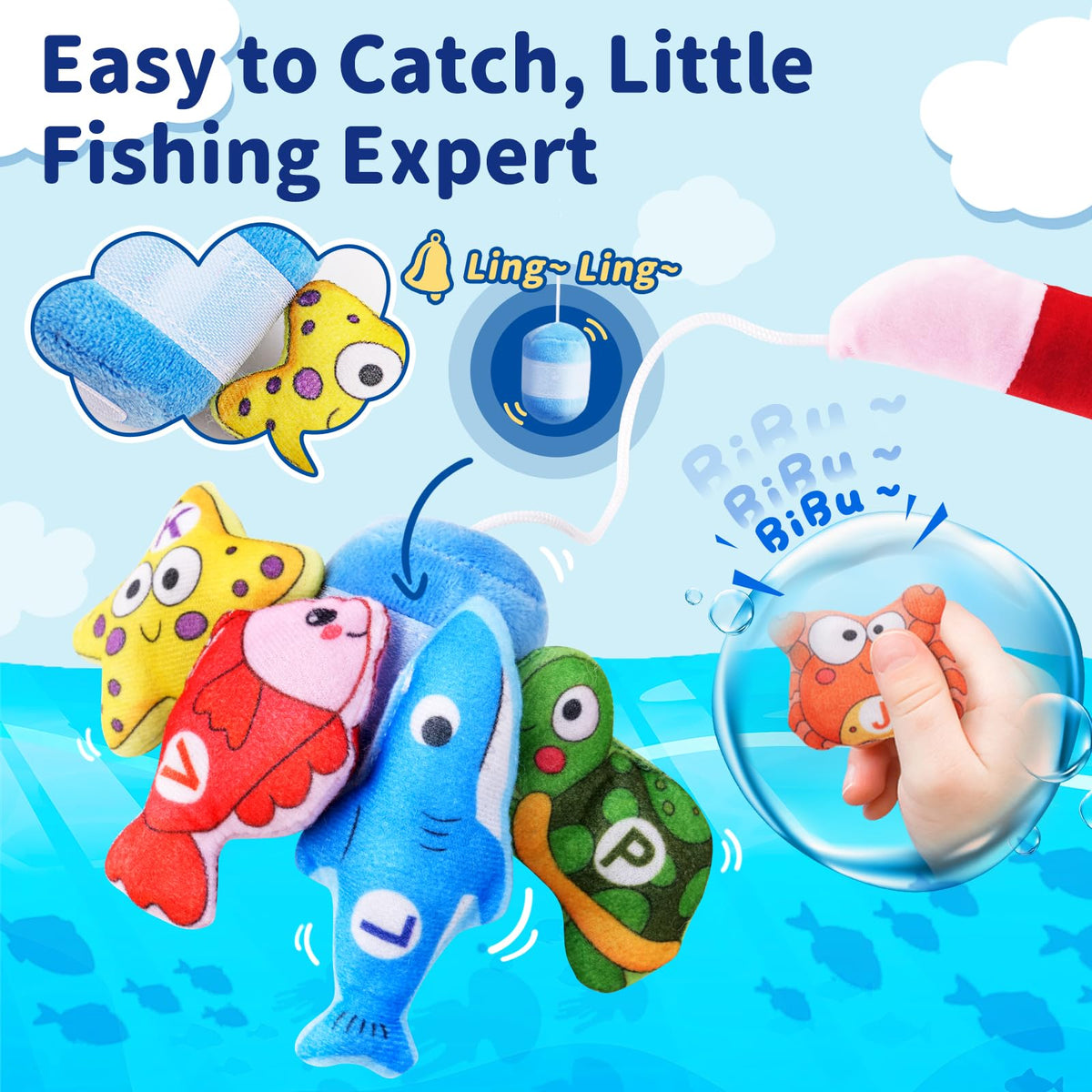 Montessori Sea Animal Sorting & Counting Set | 15-Piece Fine Motor Skills Toy for Toddlers Ages 1-3